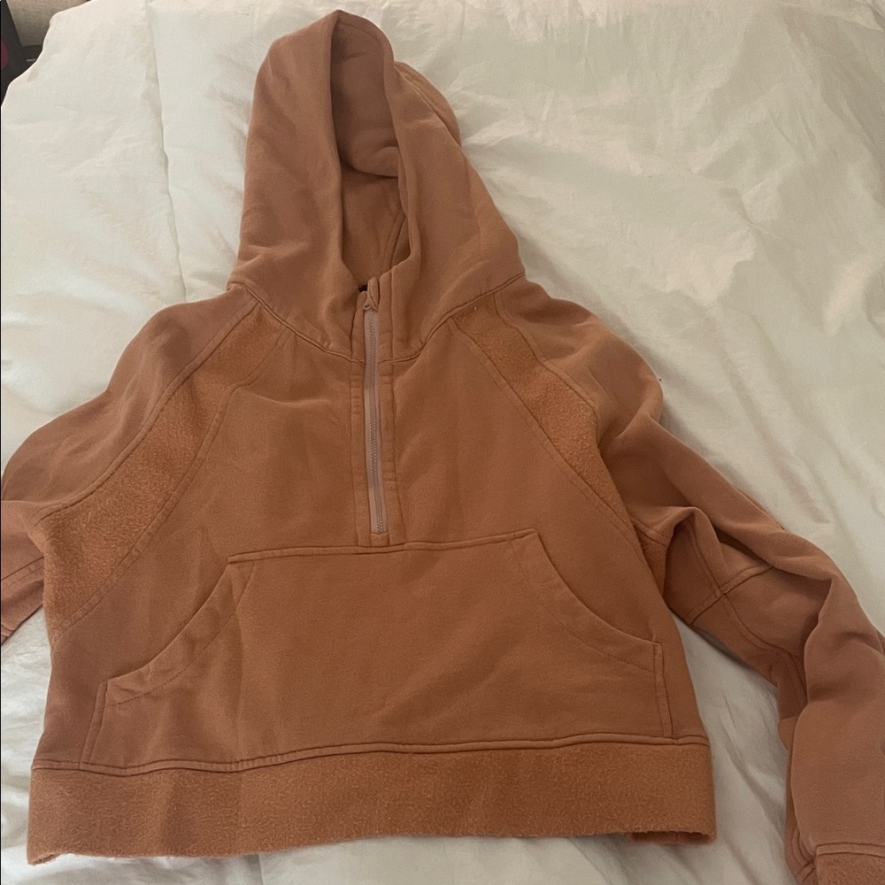 Women's Tan Cropped Hoodie Sweater